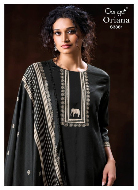 Oriana 3881 By Ganga Cotton Satin Printed Salwar Suit Wholesale In India